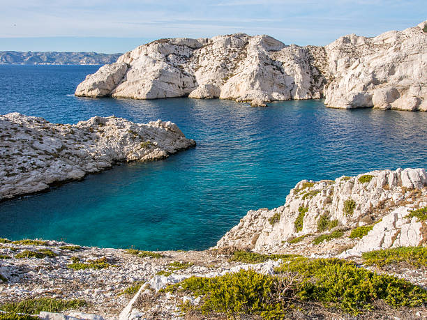 Isola rocciosa bianco - foto stock