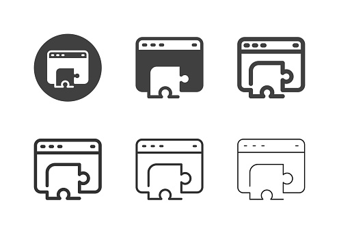 Puzzle Web Page Icons Multi Series Vector EPS File.