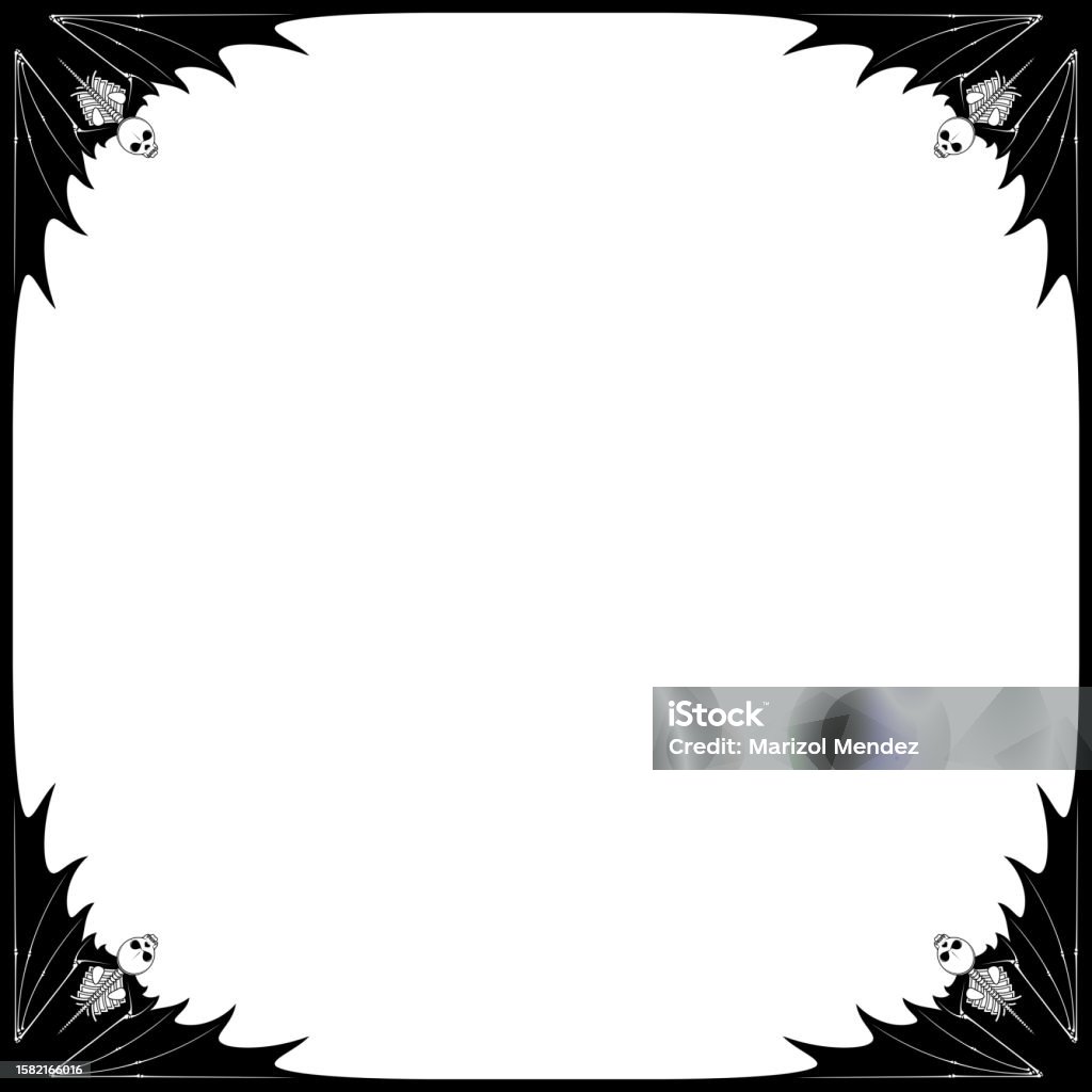 Frame Vector Bat Bat Skeleton Photo Frame Stock Illustration - Download Image Now ...