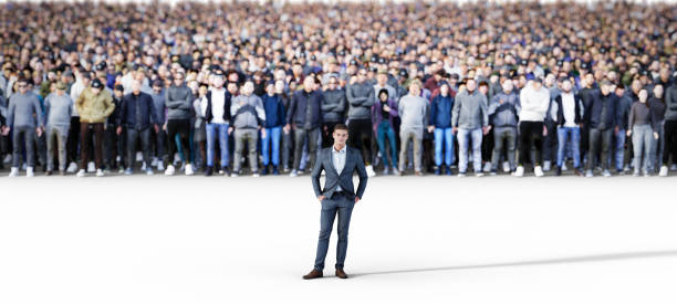 istock People crowd on a white background. 3d illustration 1582169414