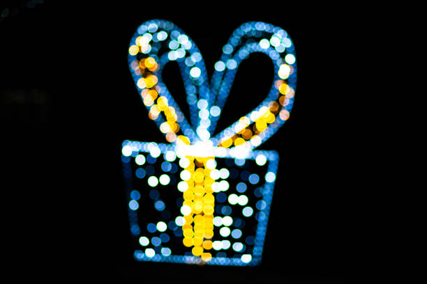 An abstract bokeh with white and yellow lights background illustration