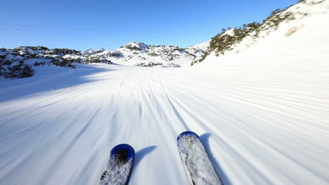 HD: Ski downhill on skis
