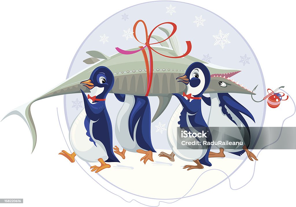 ペンギン - クリスマスのロイヤリティフリーベクトルアート