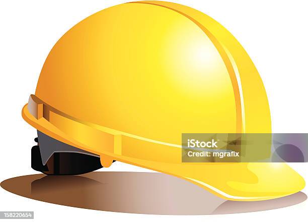 Gelber Helm Vecteurs libres de droits et plus d'images vectorielles de Casque - Casque, Chantier de construction, Industrie du bâtiment