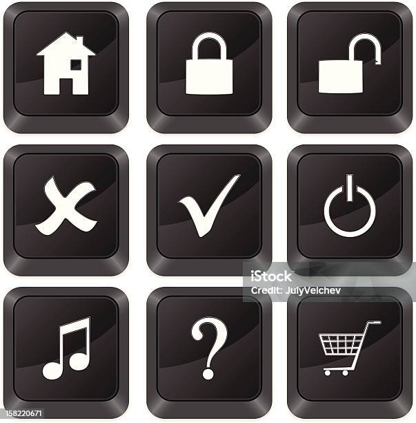 Computer Buttons Symbol Stock Illustration - Download Image Now - Black ...