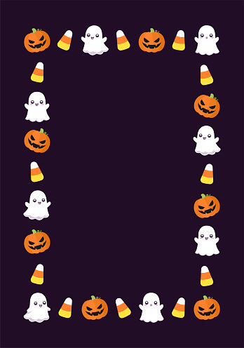 Cute Vertical Rectangle Halloween Frame Template Rectangular Halloween