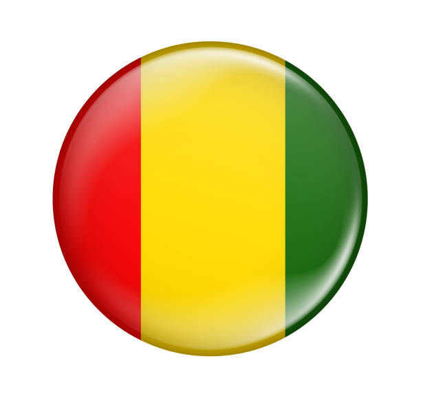 Guinea flag icon. Guinea flag icon isolated on white background. Guinea flag. Flag icon glossy. Mali stock illustrations