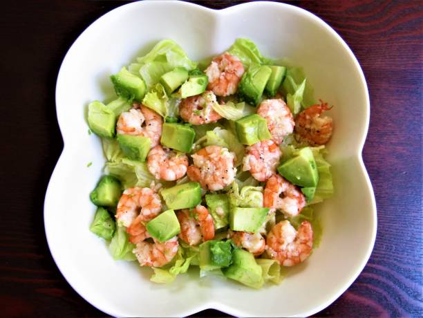 Shrimp sandwich, a Swedish delicacy, close-up.