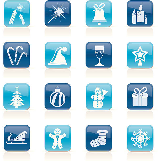 ilustraciones, imágenes clip art, dibujos animados e iconos de stock de iconos de navidad y año nuevo - christmas candle reflection red