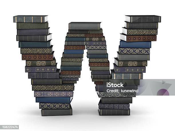 Letter W Stack Of Books Stock Photo - Download Image Now - Advice, Alphabet, Book