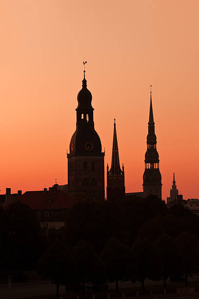 Silhouette of Riga stock photo