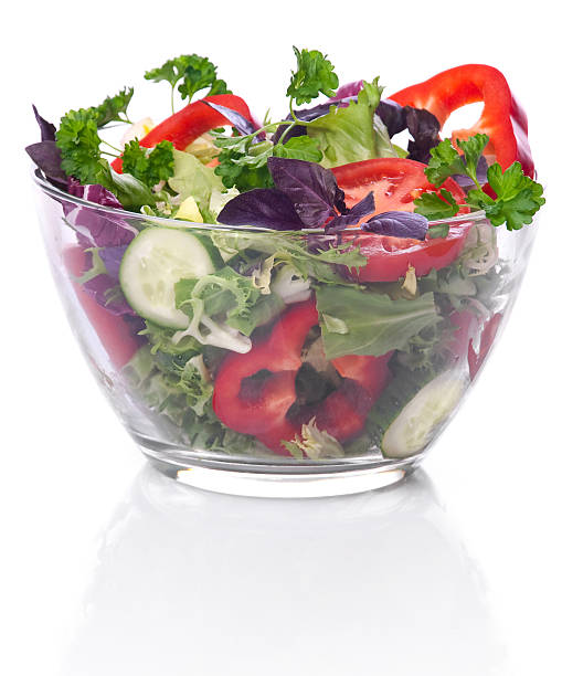 istock Glass bowl with vegetables for a salad 158222968