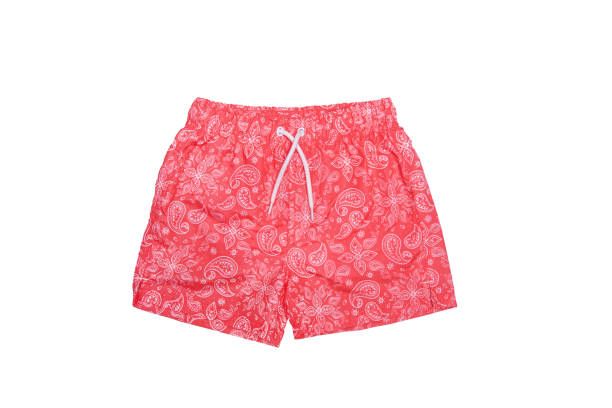 istock Red men shorts for swimming isolated on white background. 1582233558