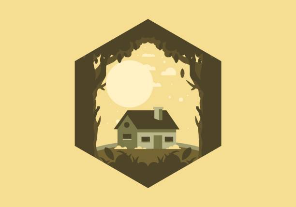istock Colorful flat illustration of a simple house 1582255508