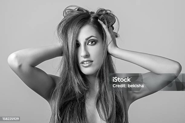 Hair Messed Up Stock Photo - Download Image Now - Adult, Beauty, Black Hair