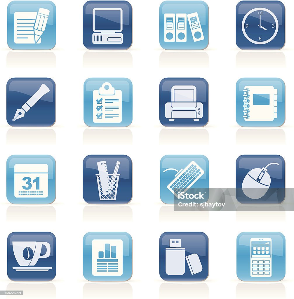 Symbole für Business und office-Ausstattung - Lizenzfrei Adressbuch Vektorgrafik