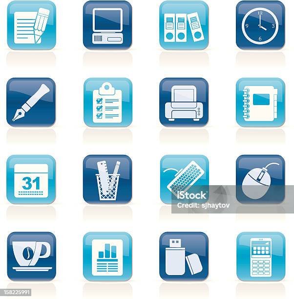 Symbole Für Business Und Officeausstattung Stock Vektor Art und mehr Bilder von Adressbuch - Adressbuch, Akte, Ausrüstung und Geräte