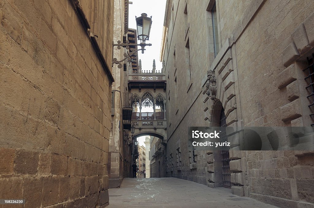 O Bairro Gótico de Barcelona, - Foto de stock de Antigo royalty-free