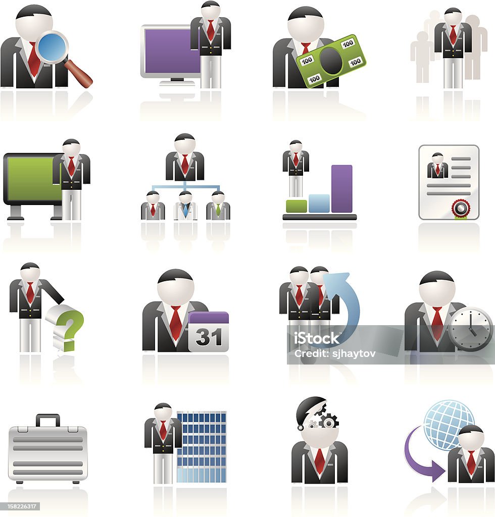Biznesu, zarządzania i hierarchii ikony - Grafika wektorowa royalty-free (Praca zespołowa)