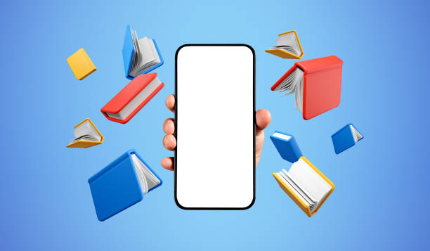 istock Hand showing a smartphone mock up empty screen, education concept 1582282278