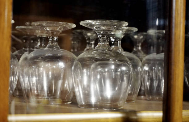 istock Vintage glass in cupboard , Close up shot 1582299499