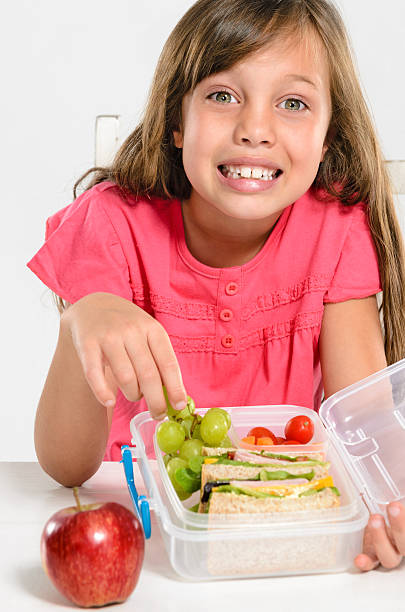 istock Healthy packed lunch box for elementary school girl 158232596