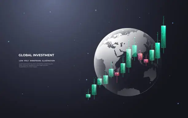 Vector illustration of global investment CLR