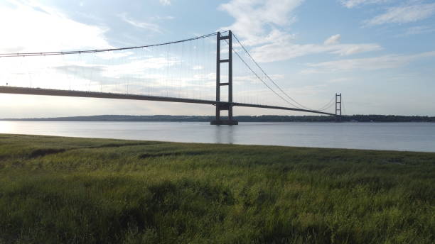 드론의 험버 브릿지 - humber bridge bridge humber river yorkshire 뉴스 사진 이미지