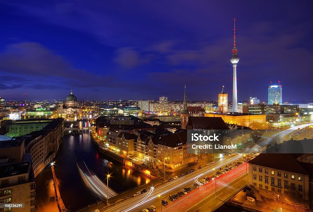 Berlin by night Berlin city by night Berlin Radio Tower Stock Photo