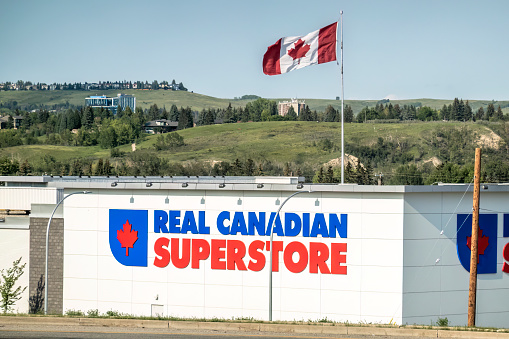 Calgary, Alberta, Canada. July 30, 2023. A Real Canadian Superstore store during summer.