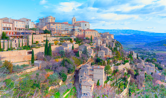 Panorama of old town in Grasse, France.