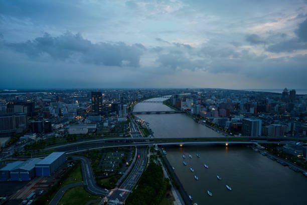 The bridge over Shinano-River in Niigata, Japan