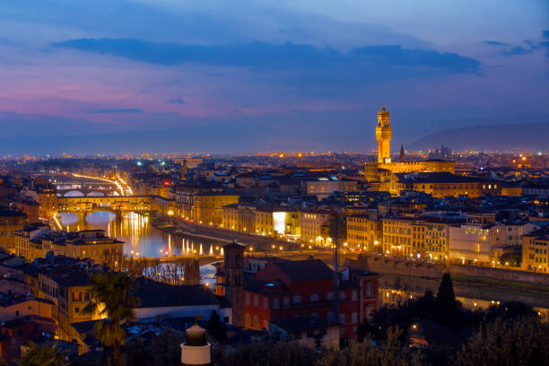 istock Ponte Vecchio over Arno river at twilight blue hour - Florence, Italy 1582378670