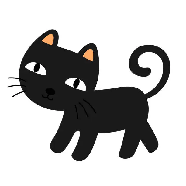 Vector illustration of illustration halloween cat symbol vector