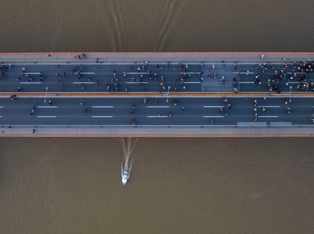 istock High angle view of city bridge 1582424620