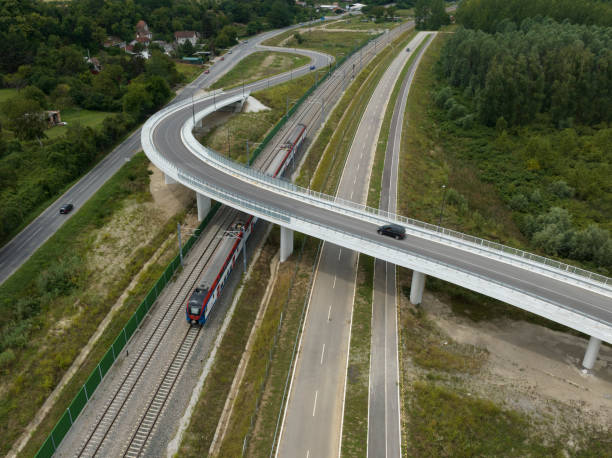 istock Aerial photo of a train 1582432246