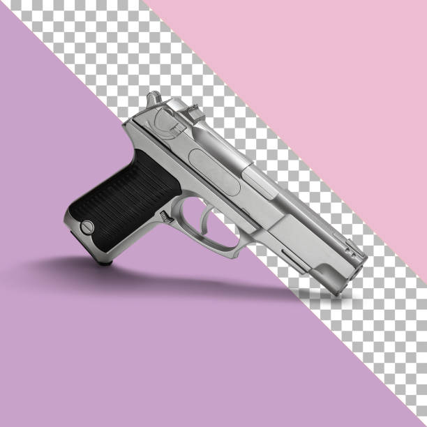 istock Isolated white silver air soft gun 1582436058