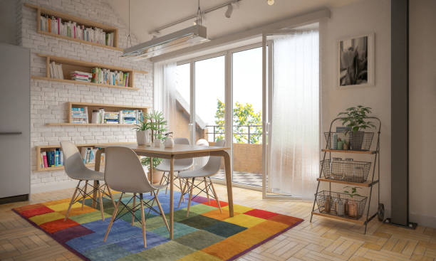istock Sunlight spills into the cozy restaurant and study room 1582453715