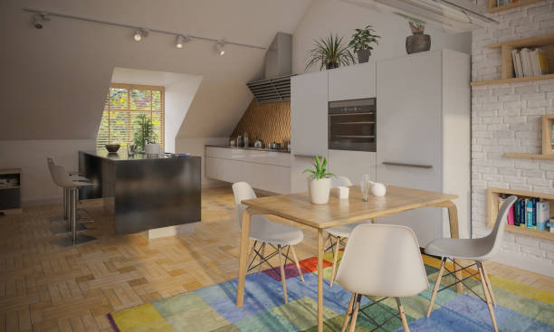 istock Sunlight spills into the cozy restaurant and study room 1582454007