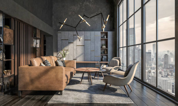 istock Dark High Quality living room 1582456591