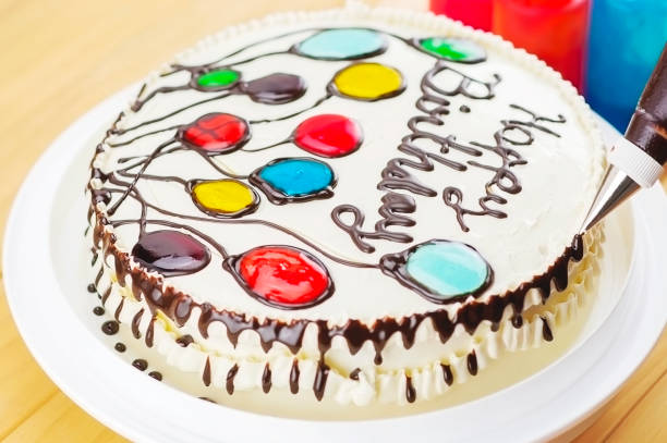 istock Colorful happy birthday butter cake 1582466924