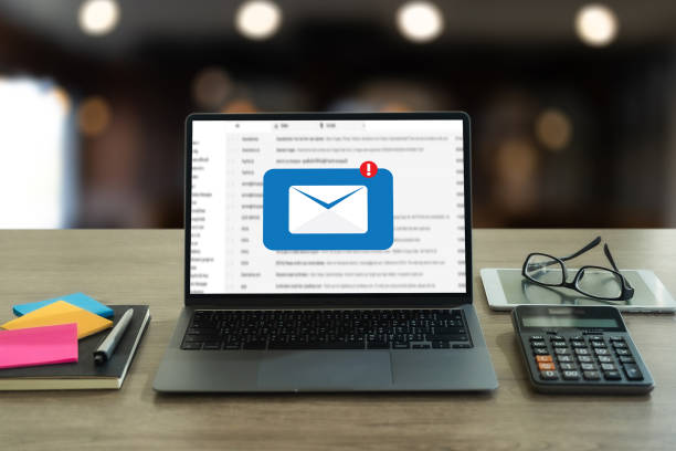 istock Mail Communication Connection message to mailing contacts phone Global Letters Concept 1582498344