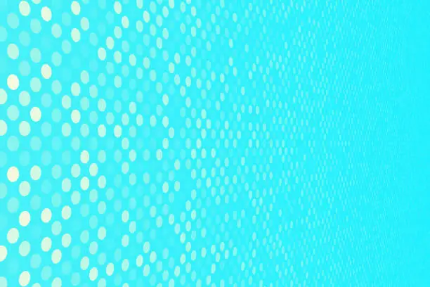 Vector illustration of Abstract Blue background with polka dots - Trendy 3D background