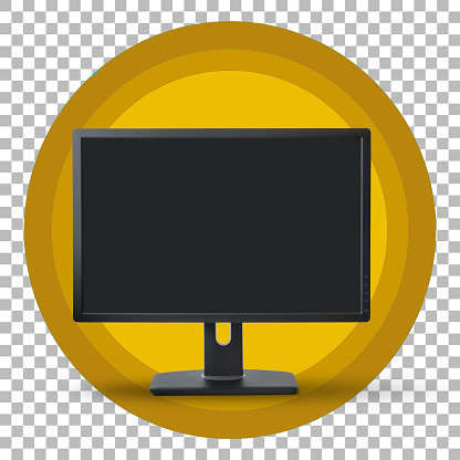 Blank PC monitor with transparent background