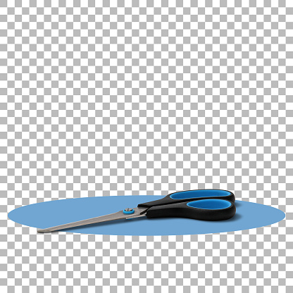 Isolated scissors on transparent background