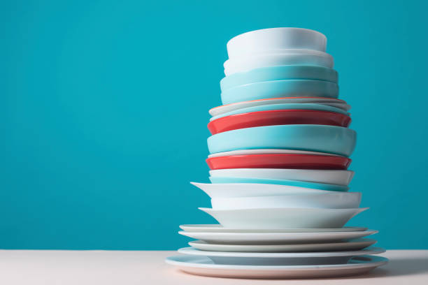 istock Pile of colorful dishes 1582523646