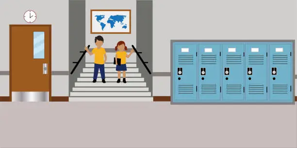 Vector illustration of First day of School