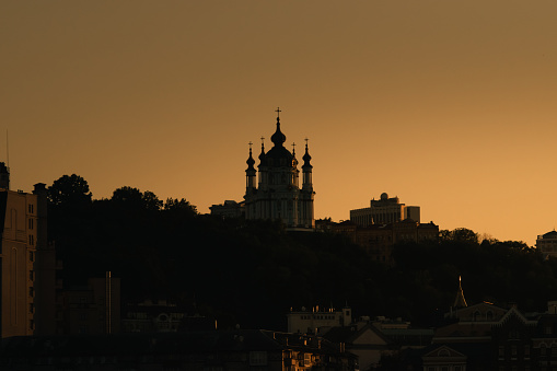 St. Andrew's Church at sunset, Kyiv, July 2023