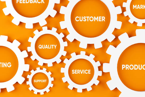 istock Core values, processes and coordination for business and marketing success. Cogwheels with business concepts. 1582578988
