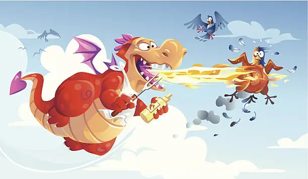 Vector illustration of Dragon Barbecue
